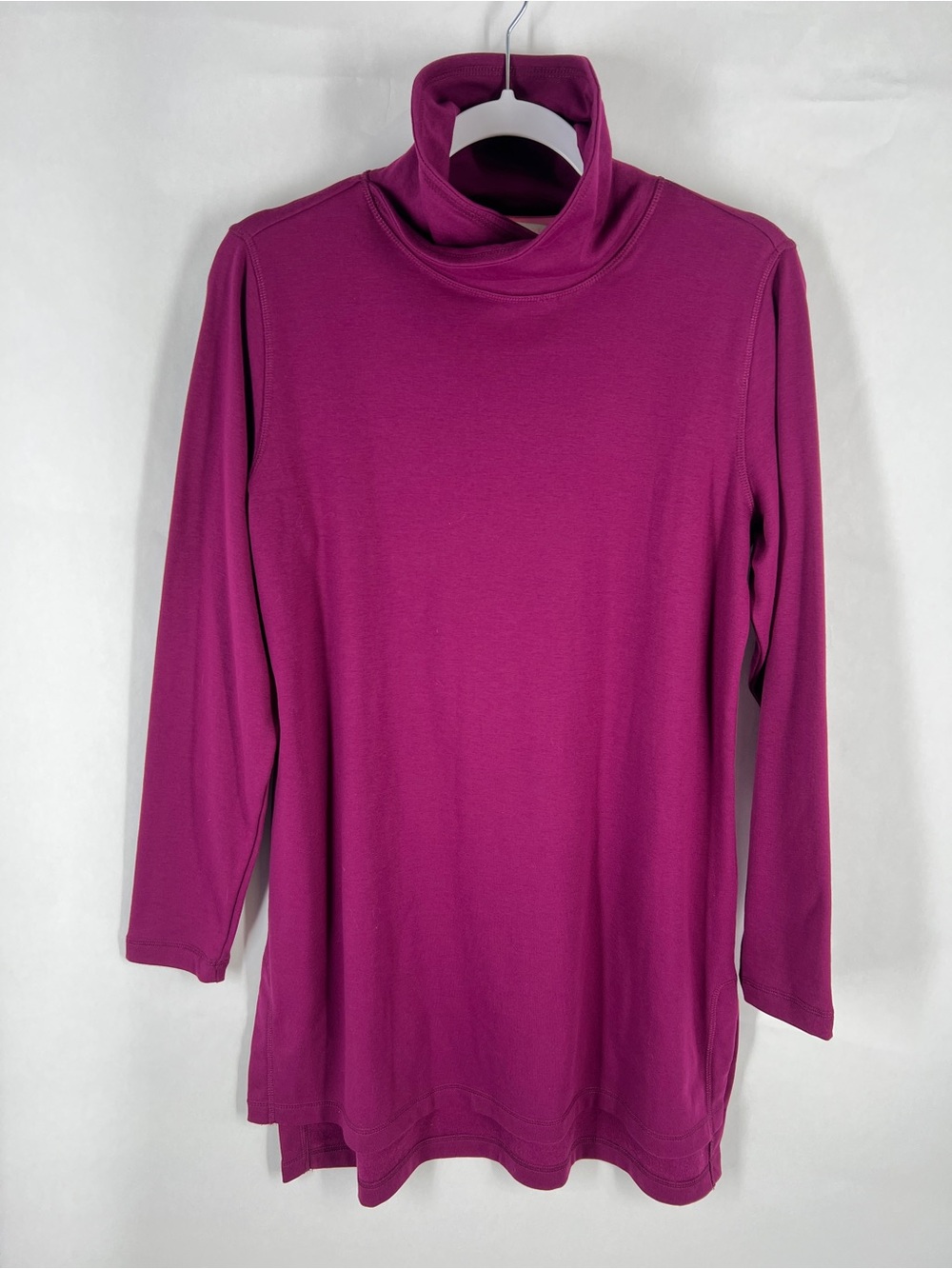Isaac Mizrahi Live Pink Cowl Neck‎ Long Sleeve Tunic Top Size Small